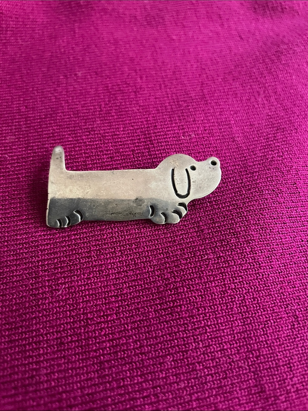 Brooch Dog Dachshund or Weiner Dog Sterling Silver 925 Mexico Taxco